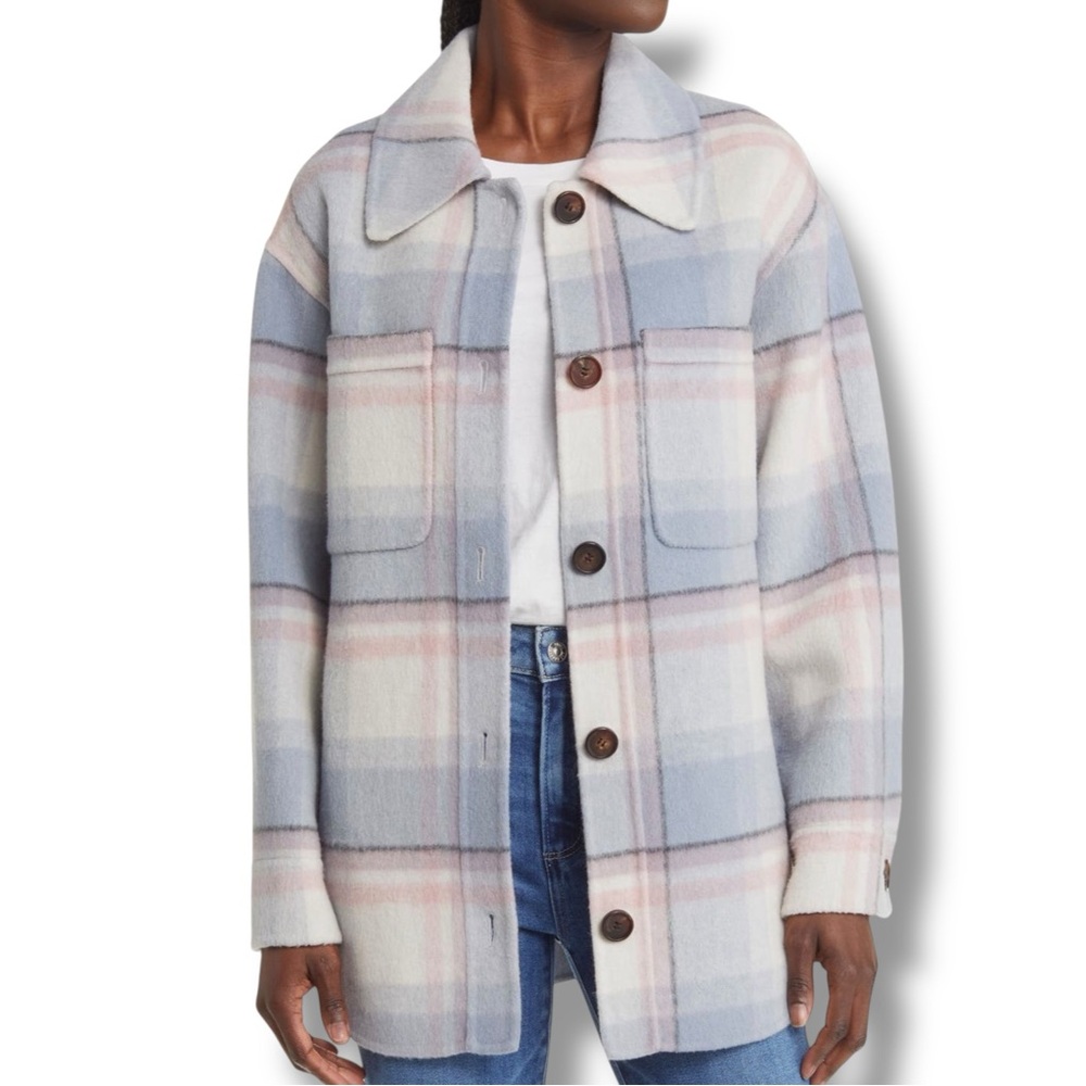 Rails Connie Plaid Wool Blend Shirt Jacket Shacket Junean in Plaid Size Small